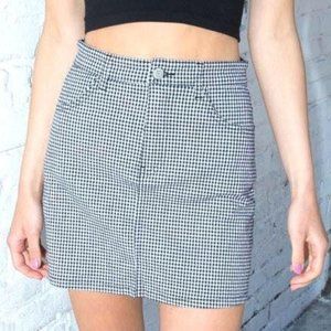 Brandy Melville Black/White Checkered Skirt